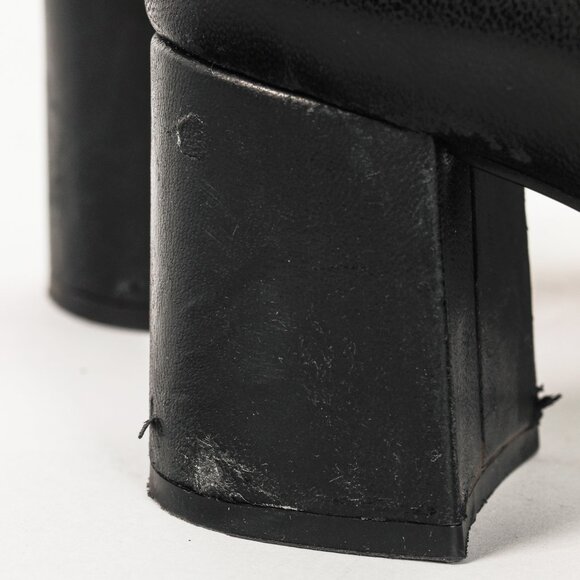 Prada Black Leather Block-Heel Ankle Boots - Picture 9 of 10